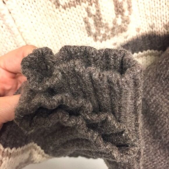 Aritzia Sea To Sky Cowichan Wool Chunky Knit Zip Front Cardigan Sweater Brown S - Picture 4 of 6